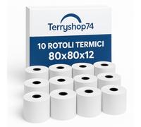 Rouleaux papier thermique 80 x 80 80 mm x 80 m approuvés avec âme 12 mm - Sans BPA, haute qualité pour enregistreurs de caisse, imprimantes POS, terminaux de paiement - Rouleaux résistants et