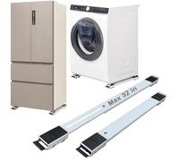 Rouleaux pour appareils électroménagers robustes, max 81,3 cm, deuxième génération extensibles pour machine à laver, sèche-linge, réfrigérateur, meubles (blanc)