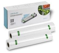 Cecotec Rouleaux Gaufrés Set de 2 Rouleaux Grands 28 x 600 cm. Convient pour la cuisson à basse température, Surface gaufrée, Sans BPA. Des tailles de sacs personnalisées.