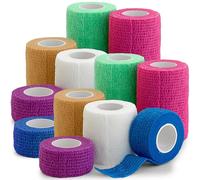 Rouleaux ruban adhésif cohésif auto-adhésif - paquet de 12-1" 2" 3 "x5 yards Combo Pack, bandage auto-adhésif et bandage sportif pour la cheville, le poignet, les entorses et les gonflements