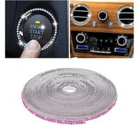 Rouleaux Ruban En Cristal Strass Diamant, Bande Autocollante Diamantée En Cristal, Bande Autocollante Bling Car Trim, Bling Autocollant Strass Pour Accessoires Automobiles(Rose)