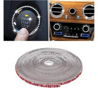 Rouleaux Ruban En Cristal Strass Diamant, Bande Autocollante Diamantée En Cristal, Bande Autocollante Bling Car Trim, Bling Autocollant Strass Pour Accessoires Automobiles(Rouge)