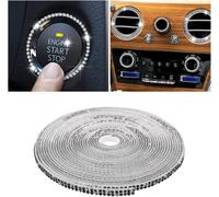 Rouleaux Ruban En Cristal Strass Diamant, Bande Autocollante Diamantée En Cristal, Bande Autocollante Bling Car Trim, Bling Autocollant Strass Pour Accessoires Automobiles(Noir)