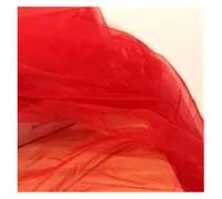 Rouleaux Ruban Maille Tissu en maille de gaze légère et délicate, fil de dentelle de couleur pure for bricolage, voile de fond, robe de mariée, décoration en tulle féerique(Red)