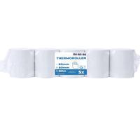 Rouleaux thermiques 80mmx80mx12mm-Bobine papier thermique pour caisse enregistreuse avec imprimante de ticket-Rouleau thermique 80x80x12-Sans BPA (5 Rouleaux)