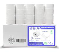 Rouleaux thermiques 80mmx80mx12mm-Bobine papier thermique pour caisse enregistreuse avec imprimante de ticket-Rouleau 80x80x12 (10 Rouleaux)