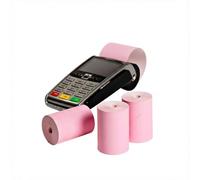 Rouleaux thermiques de cartes de crédit 57x40 mm roses sans BPA - 20 rouleaux pour commerces et restaurants