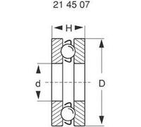 Reely Butée à billes axiale acier chrome Ø intérieur: 5 mm Ø extérieur: 10 mm Régime (max.): 15000 tr/min