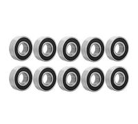Roulement à billes, 10pcs 6202-2rs Géométrie de la Rainure en Acier Rainure Profonde Roulement Billes 15x35x11mm Roulements à Billes en Acier Doubles Côtés Scellés Caoutchouc Roulements à Billes