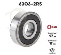 Roulement à billes 6303-2RS. Double étanchéité. Ø 47 mm. SKF