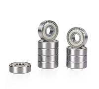 Roulement à billes à gorge profonde avec joint métallique 608 6200 6201 6206 6207 6208 ZZ 2RS 12 x 32 x 10 mm, 10 pièces(Silver,6203 17X40X12MM_ABEC 3)