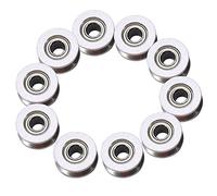 Roulement à Billes de Rail Poulie de Guide de V-Cannelure en Acier; 10 pcs V624ZZ V-Cannelure pour Système de Mouvement Linéaire de Rail (4 * 13 * 6mm)