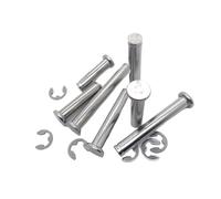 Roulement à tête plate en acier inoxydable, 1 pièce/5 pièces, M3 M4 M5 M6 M8 M10 M12, goupille cylindrique à rouleau avec Circlip d'arbre(5pcs M3,30mm)