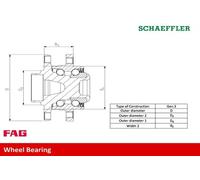 Roulement de roue 713 6108 10 FAG pour AUDI A6 C6 Avant A6 C6