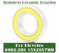 Roulement En Acier Inoxydable 6902-2rs 15*28*7mm (1 Pièce) Abec-5 6902 Rs Moyeu De Vélo Avant Et Arrière, Roue 15 28 7 Roulements À Billes En Céramique