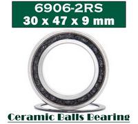 Roulement En Céramique Hybride 6906, 30x47x9mm (1 Pièce) Supports De Pédalier De Vélo, Pièces De Rechange, Roulements À Billes 6906rs Si3n4