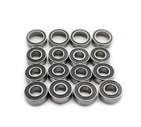 Roulement Jouets Rc Pour Tamiya Pour TT02B Pour TT-02B 16 Pièces Kit Complet Roulements Scellés En Caoutchouc Noir Pré Graissés Acier Chromé À Gorge Profonde Voiture Télécommandée