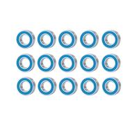 Roulement Jouets Rc Pour Traxxas Pour Slash Pour Stampede Pour Rustler Pour Bandit 2WD 1/10 10 Pièces Kit Roulements Détachées Voitures Radiocommandées Accessoires Mise À Niveau(Silver blue 15Pcs)