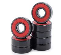 Roulement, Kits de réparation ABEC-9 608 2RS roulement roue patin à roulettes en ligne RS roulements billes planche antirouille 608RS arbre scellé rouge 8x22x7mm(608rs Red,16pcs)