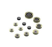 Roulement miniature avec double joint 4 pièces toutes sortes de comptage machine tiroir roue en caoutchouc rouleau poulie 12-40mm(PU06-24-8T)