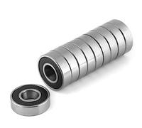 Roulements à Billes, 10Pcs 6001-2RS Roulement à Billes en Acier Scellé Double Face Profonde Rainure Roulement 12x28x8mm pour Machines Industrielles/Automobiles/Navires