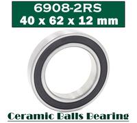 Roulements À Billes En Céramique Hybrides 6908, 40x62x12mm (1 Pièce), Supports De Pédalier De Vélo, Pièces De Rechange, 6908rs Si3n4