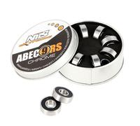 Roulements ABEC 9 - Nils Extreme - Chrome - 8 pièces - Boîte métallique - Faible résistance au roulement