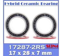 Roulements Céramiques Hybrides 17287, 17x28x7mm (2 Pièces), Supports De Pédalier De Vélo, Roulements À Billes 17287rs Si3n4