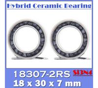 Roulements Céramiques Hybrides 18307, 18x30x7mm, 2 Pièces De Rechange Pour Supports De Pédalier De Vélo, Roulements À Billes 18307rs Si3n4
