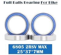 Roulements Max 25x37x7mm (4 Pièces), Pivot De Vélo En Acier Chromé, Scellé Avec De La Graisse, Roulement À Billes Complet Pour Chariot 6805llu