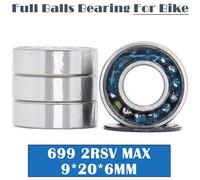 Roulements Max 9x20x6mm (4 Pièces), Pivot De Vélo En Acier Chromé Bleu Scellé Avec Graisse, Roulement À Billes Complet Pour Chariot 699llu