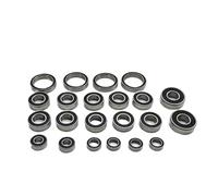 Roulements RC pour Arrma 1/8 TLR Réglé pour Typhon 6S 4x4 pour BLX pour Buggy RTR Kit De Roulements Scellés en Caoutchouc Noir Pré-graissé 22 Pièces Voiture RC en Acier Chromé