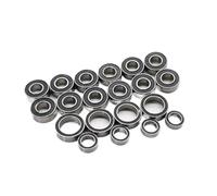 Roulements RC pour Tamiya pour TT-01 TT-01E pour TT-02B TT-01D Kit Complet Roulements Scellés en Caoutchouc Noir Pré-graissé 20 Pièces pour Pièces De Mise À Niveau Châssis Voiture RC