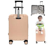 Rouler sur la valise pour les enfants, porte-bagages de 20 pouces sur une valise avec siège et 4 roues à spinner, bagages à emporte-pièce lourds avec des crochets TOD et sac pour voyager, sortir (Sty