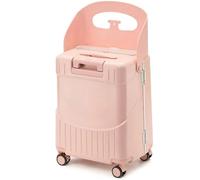 Rouler sur une valise pour les enfants de 20 pouces de transport verrouillable sur une valise avec siège et 4 roues à spinner bagages de randonnée à raccordement avec des crochets Tod et sac pour le
