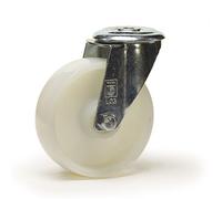 Roulette à oeil pivotante diamètre 100 mm roue polyamide blanc - 150 Kg