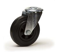 Roulette à oeil pivotante diamètre 160 mm roue caoutchouc noir - 135 Kg