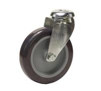 Roulette à oeil pivotante diamètre 75 mm Caoutchouc Thermoplastique GRIS - 60 Kg