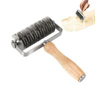 Roulette à pâte, outil de découpe en acier inoxydable | avec manche en bois et coupe-pâte en acier inoxydable | Pour cuisine, restaurant, nourriture, pizza, pâtisserie, dessert, boulangerie