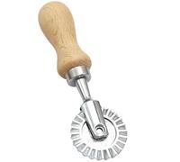 Roulette À Pâtisserie avec Manche en Bois Coupe-Pâtisserie Ergonomique en Alliage D'aluminium Coupe-Ravioli Tranchant Coupe-Beurre Coupe-Cracker 5,1x1,6" Outil De Coupe-Pâtisserie pour Pâtes Raviolis