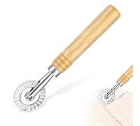 Roulette à pâtisserie de 3,9 cm - Roulette de pâte à raviolis - Roulette à pizza avec longue poignée en bois - Pour la fabrication de boulettes et de nouilles - Outil de découpe pour la maison et la