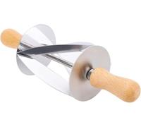 Roulette à pâtisserie, rouleau en acier inoxydable, coupe-pâte à croissant avec manche en bois pour la découpe de la pâte et la fabrication de biscuits