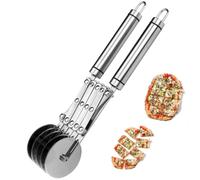 Roulette à Pizza à 5 Roues Diviseur De PâTe En Acier Inoxydable, Trancheuse à Pizza, Coupe-PâTe à Biscuits, Couteau à PâTisserie (5 wheel)