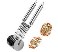 Roulette à pizza à 7 roues, Coupe-Pâte en Acier Inoxydable, Pizza Cutter, Coupe-Pizza Ajustable Pour Découpe De Pâte à Gâteau tt Pâtes Diverses (7 roues)