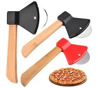 Roulette à Pizza en Acier Inoxydable,Forreen 3 Pièces Découpe Pizza Professionnel Inox Multifonction Hache Couteau à Pizza avec Poignée Antidérapante pour Pizza Gaufres Crêpes (Couleur Aléatoire)