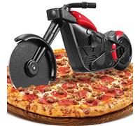 Roulette à Pizza Moto, Nouveauté Coupe Pizza de Moto Trancheuse de Roue de Pizza, Couteau à Pizza en Acier Inoxydable, Lames Super Tranchantes avec Revêtement Antiadhésif et Béquille, Cadeau Créatif