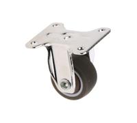 Roulette à plaque fixe en caoutchouc robuste, roue de chariot industriel for supports d'armoires et roulettes à charge lourde