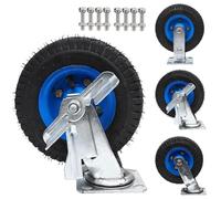 Roulette à Plaque Pivotante Très élastique, roulettes De Rechange pour Boîte à Outils 8 « /10 », Roulette en Caoutchouc 2 Pièces, Fixe/Rotative/Frei, 2 Brakes, 250mm/10in