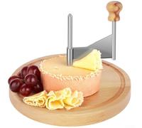 Roulette à recourbe-fromage avec lame en acier inoxydable et base en bois pour créer des boucles de fromage en forme de rose, trancheuse à chocolat pour desserts gourmets et plateaux de fête