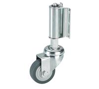 Roulette à ressort de 50 mm - Pour échelle - En caoutchouc gris